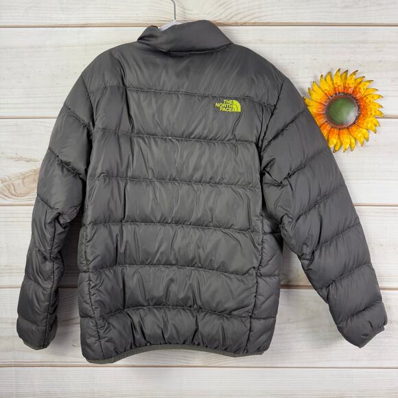 The North Face Nuptse Gray 550 Puffer Jacket Medium 10/12‎ - Picture 2 of 5